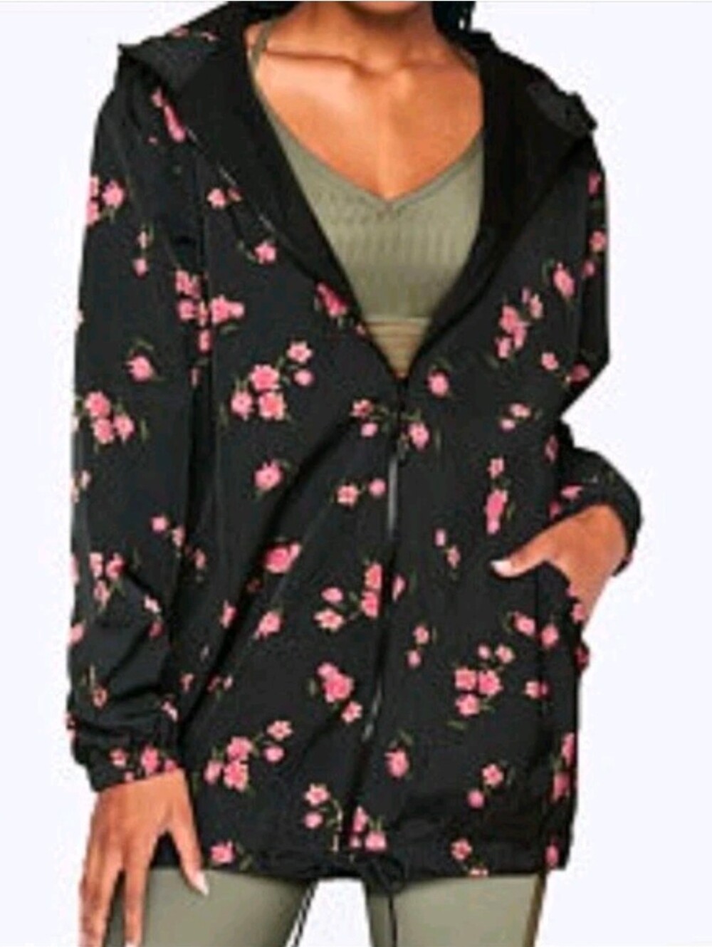 Victoria's Secret PINK floral anorak windbreaker Size XS
